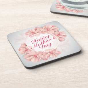 Posavasos Elegante Happy Mother's Day Floral Frame Coaster