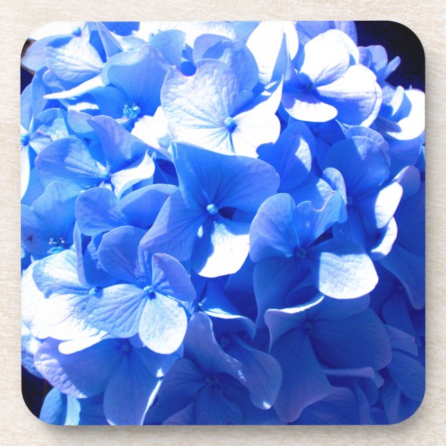 Posavasos Elegante hormigas florales azules de cobalto (Frente)