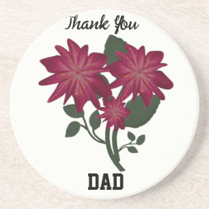 Posavasos Elegante ilustración floral de rosa profundo botán