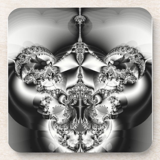 Posavasos Elegante lámpara de araña plateada (Frente)