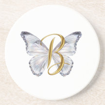 Elegante Mariposa Floral Letra B - Monograma Artís