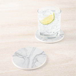 Posavasos elegante minimalista de mármol gris blan