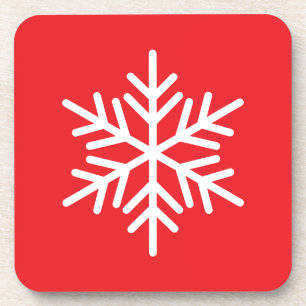 Posavasos Elegante Moda Copo De Nieve Nórdico Blanco Sobre R