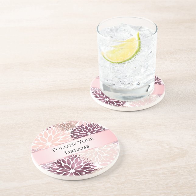 Posavasos Elegante Moda Floral Rosa Ducha Bridal (Lado)