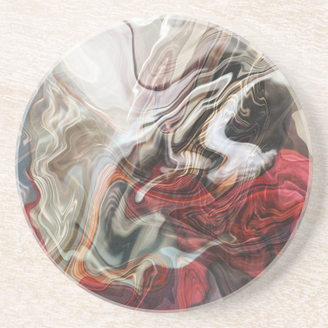 Posavasos Elegante montaña de diseño abstracto de mármol roj (Frente)