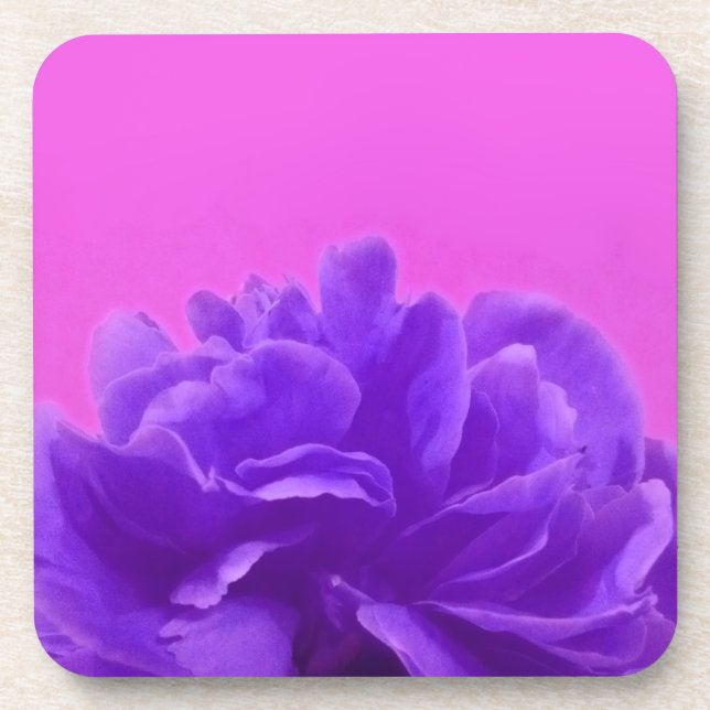 Posavasos Elegante morado frambuesa floral (Frente)