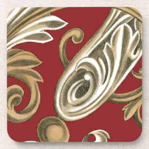 Posavasos Elegante Motif Botánico con Tan Foliage