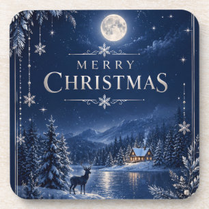 Posavasos Elegante Navidad de Invierno, Noche de Marina Neva