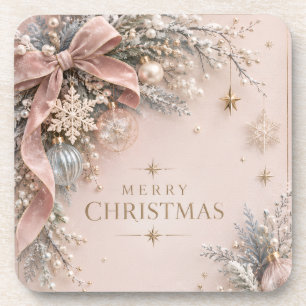 Posavasos Elegante Navidad Femenina, Estilo Rosa Polvoriento