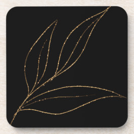 Posavasos Elegante negro y dorado