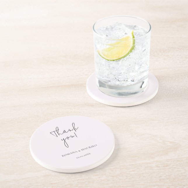 Posavasos Elegante Negro Y Minimalista Lilac (Lado)