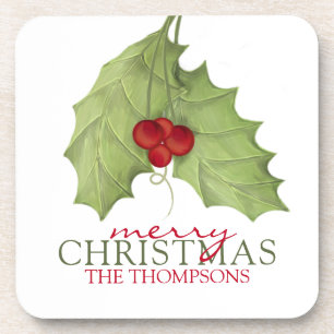 Posavasos Elegante nombre de país botánico navideño