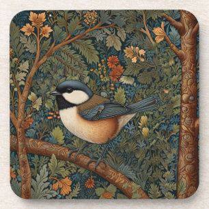 Posavasos Elegante pájaro del bosque retro