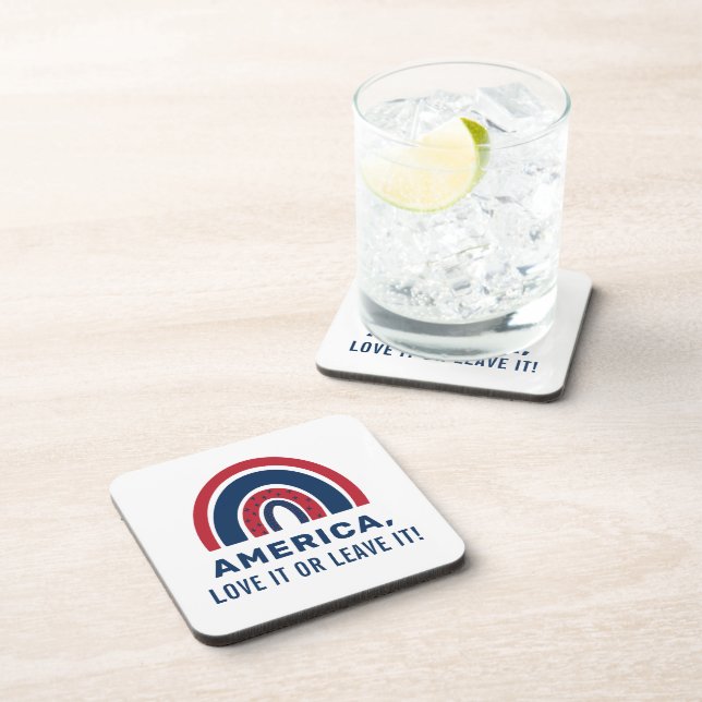 Posavasos Elegante Patriótico Estadounidense Arcoiris 4 De J (Lado Derecho)