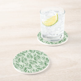 Posavasos Elegante patrón de salvia y hoja de olivo