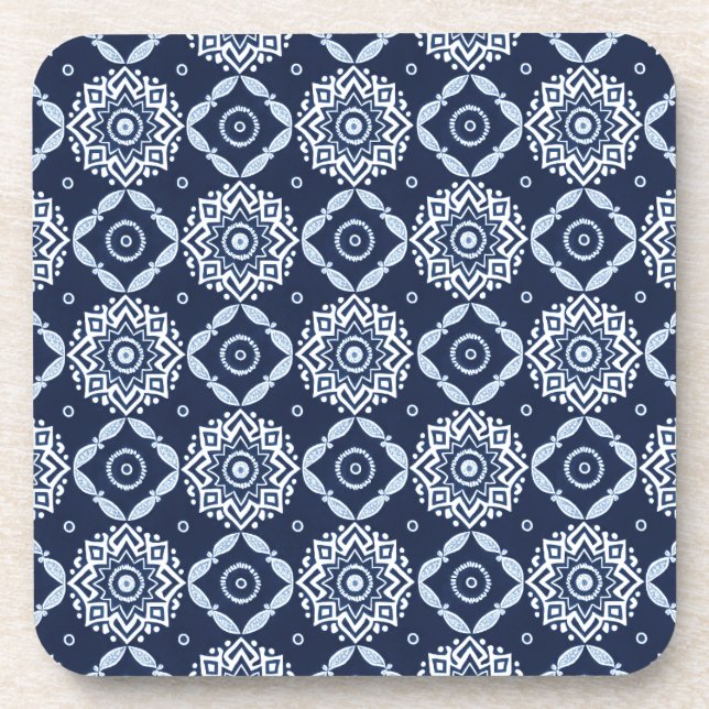 Posavasos Elegante patrón floral de Boho - Conjunto de 6 (Frente)