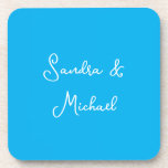 Posavasos Elegante Personalizado personalizado azul de Azure<br><div class="desc">El azul Azure es uno de los colores más llamativos y llamativos de la historia. ¿Por qué no reflejar tu propia personalidad y gusto a otros con esta plantilla diseñada de forma única?</div>