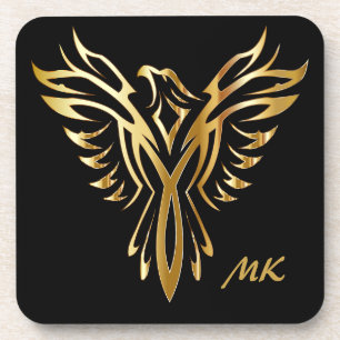 Posavasos Elegante Phoenix Rising Monogramado