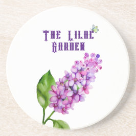 Posavasos Elegante rama lila acuarela