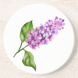 Posavasos Elegante rama lila acuarela