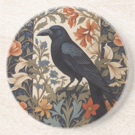 Posavasos Elegante Raven Negro William Morris Inspirado Flor