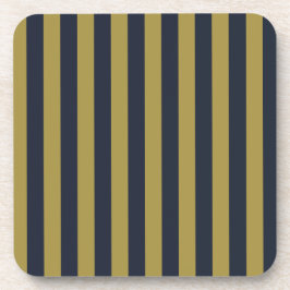 Posavasos Elegante rayas verticales de oro y marina azul