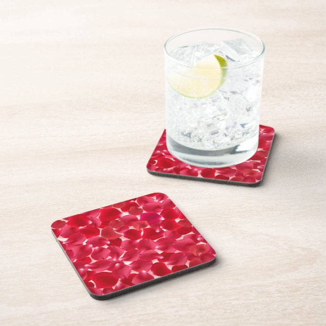 Posavasos Elegante Red Rose Floral Hard Plastic Coaster (Lado Derecho)