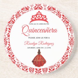 Posavasos Elegante Red Royal Quinceañera