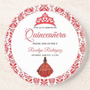 Posavasos Elegante Red Royal Quinceañera
