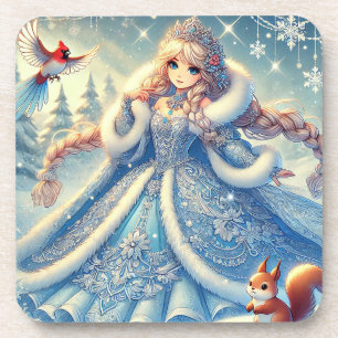 Posavasos Elegante Reina de la Nieve en País de las Maravill