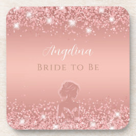 Posavasos Elegante Rosa Gold Luxe Shimmer Bridal Shower