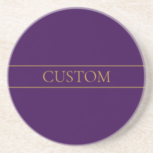 Posavasos Elegante Texto Personalizable Oro & Púrpura Inte