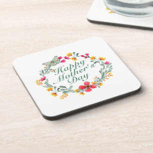 Posavasos Elegante y feliz día de la madre, montaña rusa de