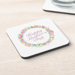 Posavasos Elegante y feliz día de la madre, montaña rusa de