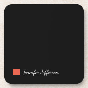 Posavasos Elegante y moderno escritura a mano de color negro