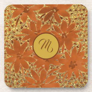 Posavasos Elegante y personalizada Espuma de oro monogramada