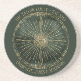 Posavasos Elegante y personalizada Tribal de Oro Verde