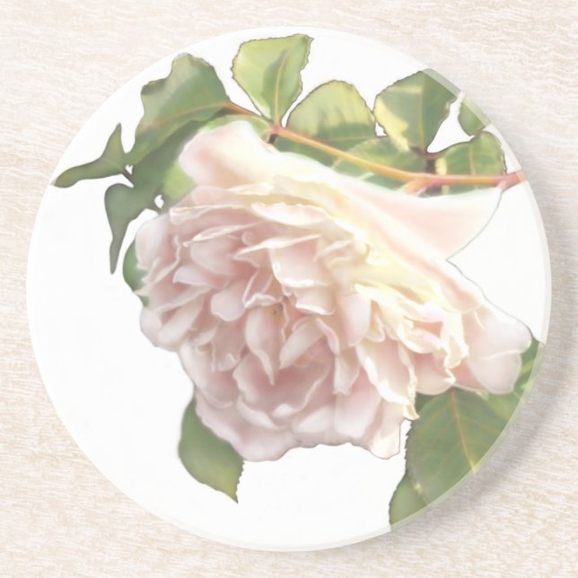 Posavasos Elegante y polvoriento rosa naranja floral blanco (Frente)