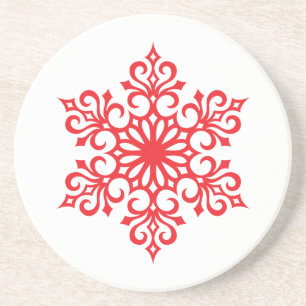 Posavasos Elegantes Copas De Copo De Nieve Rojas