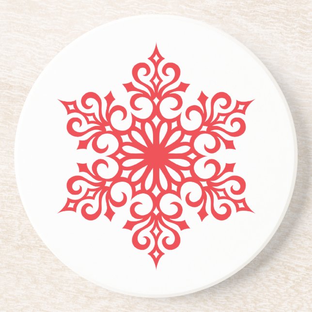 Posavasos Elegantes Copas De Copo De Nieve Rojas (Frente)