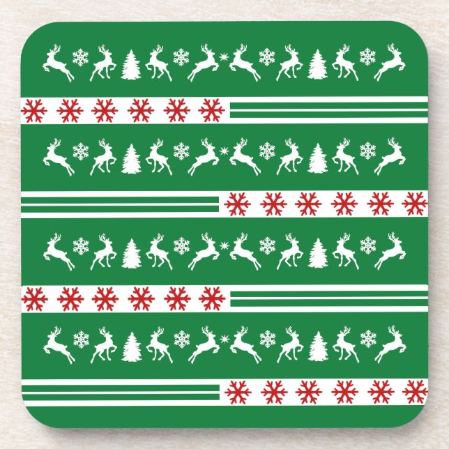 Posavasos Elegantes líneas de copos de nieve para renos (Frente)