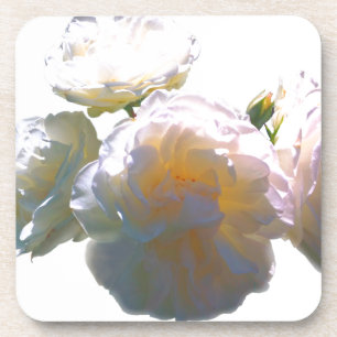 Posavasos Elegantes rosas de color melocotón blanco naranja