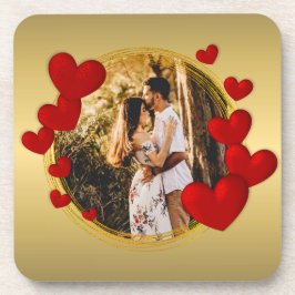 Posavasos Elegantes San Valentín, Amor, Aniversario Corazón 