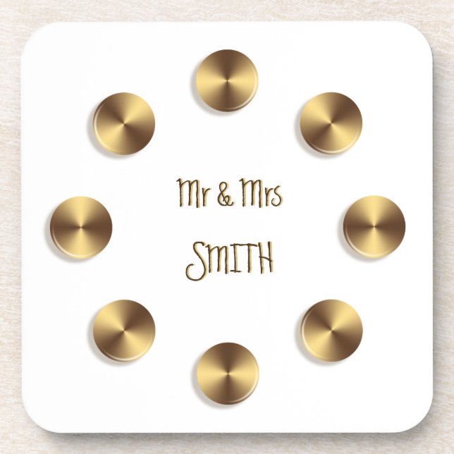 Posavasos Elemento Golden 3D (Frente)