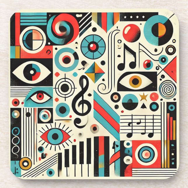 Posavasos Elementos musicales y artísticos (Frente)