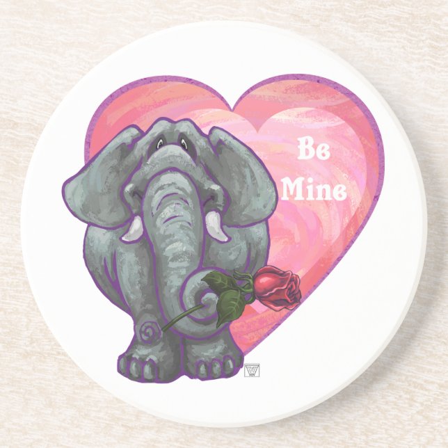 Posavasos Elephant El día de San Valentín (Frente)