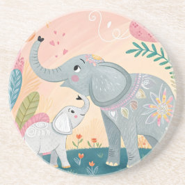 Posavasos Elephant Mom and Baby