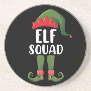 Posavasos Elf Squad Funny Familiar Coincidiendo con Navidade