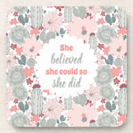 Posavasos Ella Creía Que Podía Así Que Cactus Tuvo Suculento