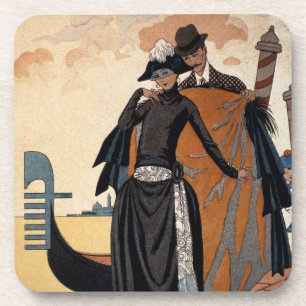 Posavasos Ella y él, moda Illustration, 1921 (pochoir p